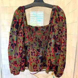 NWT Crosby By Mollie Burch Jamey Top. Fancy Folk Print. Size XL. Retail $188.